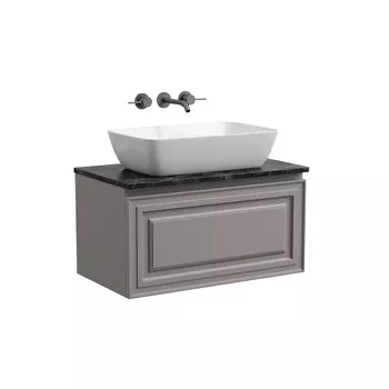 Тумба со столешницей Sancos Very 80 подвесная, столешница black sky, Doha Soft (без отверстия под смеситель)