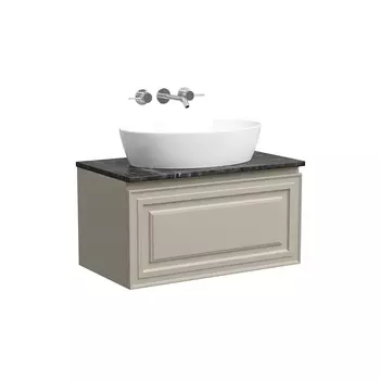 Тумба со столешницей Sancos Very 80 подвесная, столешница black sky, Beige Soft (без отверстия под смеситель)