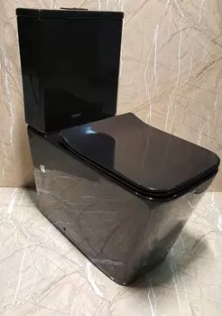 Унитаз-компакт CeramaLux 2170-18 черный глянцевый