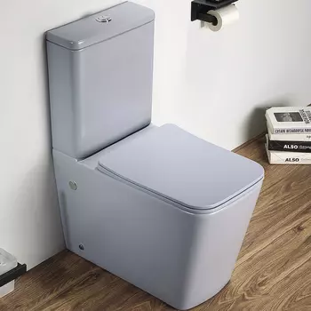 Унитаз-компакт CeramaLux 2170AXMHL с микролифтом голубой матовый