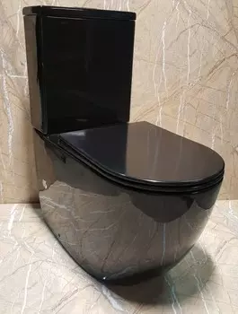 Унитаз-компакт CeramaLux 2176-18 черный глянцевый