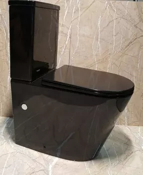 Унитаз-компакт CeramaLux 2178-18 черный глянцевый