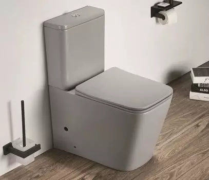 Унитаз-компакт CeramaLux N 2170AXMH с микролифтом светло серый матовый