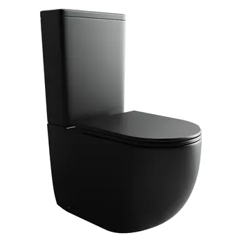 Унитаз-компакт Ceramicanova Metropol CN4001MB безободковый, с микролифтом, черный матовый