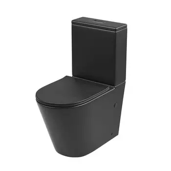 Унитаз-компакт Grossman GR-4458BMS безободковый с тонкой крышкой, черный матовый