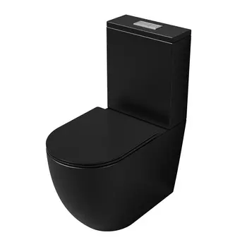 Унитаз-компакт Grossman GR-4494BMSQ безободковый с тонкой крышкой, черный матовый