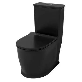 Унитаз-компакт Grossman Retro GR-4492BMS безободковый с тонкой крышкой, черный матовый