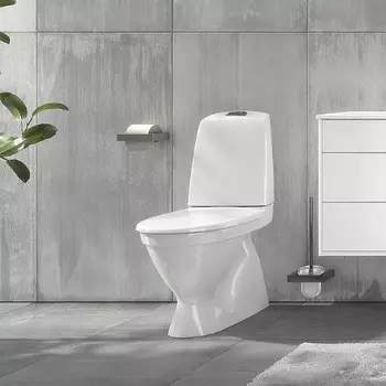 Унитаз-компакт Gustavsberg Nautic GB111500201205 безободковый, с вертикальным выпуском