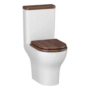 Унитаз-компакт Opadiris Палермо OS24724N безободковый, сиденье микролифт (светлый орех), крышка бачка светлый орех, белый