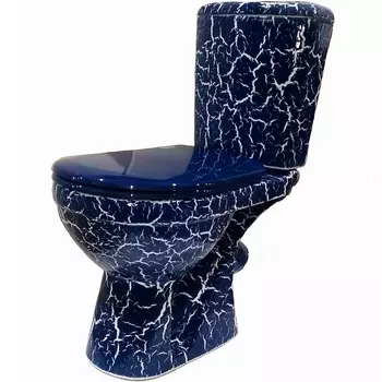 Унитаз-компакт Rosa Комфорт кракелюр синий