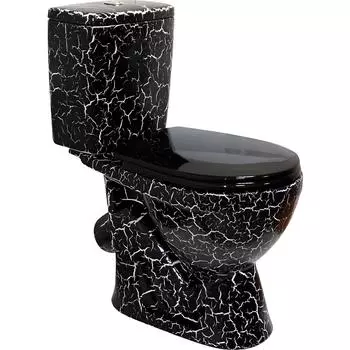Унитаз-компакт Rosa Лира черный кракелюр