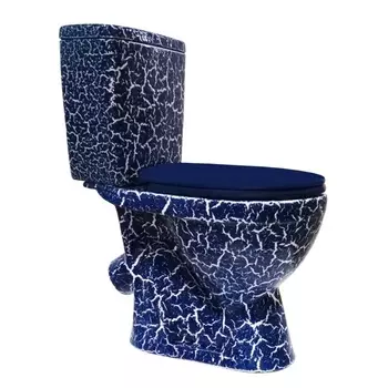 Унитаз-компакт Rosa Лира синий кракелюр