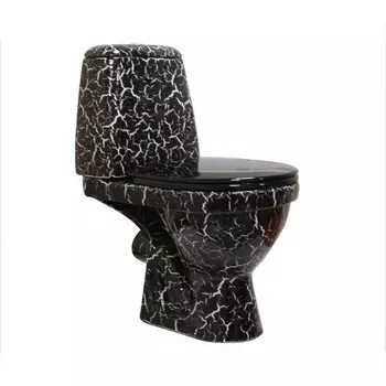 Унитаз-компакт Rosa Премьер черный кракелюр