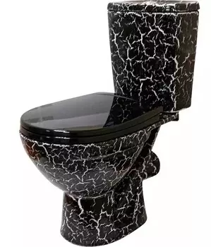 Унитаз-компакт Rosa Соло черный кракелюр