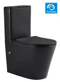 Унитаз-компакт SantiLine SL-5026MB безободковый, система смыва Tornado, черный матовый