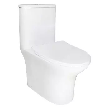 Унитаз-моноблок Azario Sente AZ-8614B с функцией биде, безободковый, с сиденьем микролифт