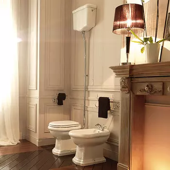 Унитаз напольный Kerasan Retro 101001 с высоким бачком, вертикальный выпуск