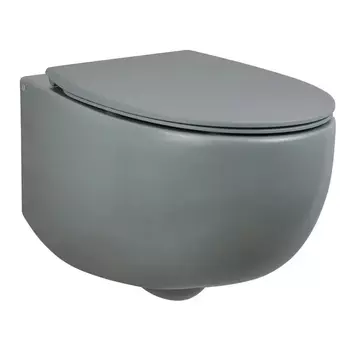 Унитаз подвесной AeT Dot 2.0 S555T0R0V6116 безободковый, серый матовый