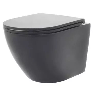 Унитаз подвесной AQUAme AQM2002MB безободковый, с микролифтом, черный матовый