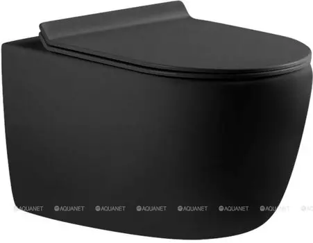 Унитаз подвесной Aquanet CETUS-BW безободковый, черный матовый