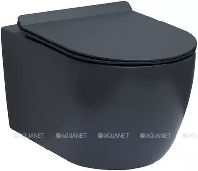 Унитаз подвесной Aquanet CETUS-GW безободковый, серый матовый