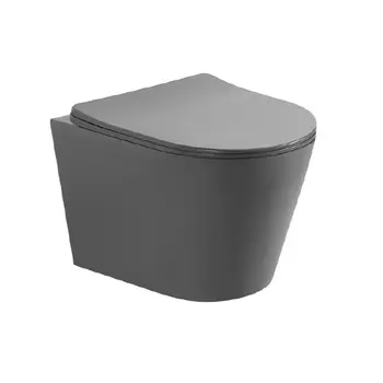 Унитаз подвесной Aquatek Вега AQ1905-MG безободковый, сиденье микролифт, серый матовый