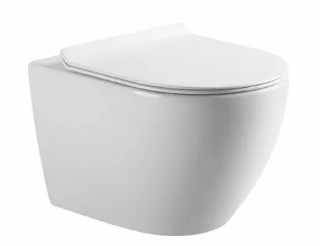 Унитаз подвесной Art&Max Bianchi AM9311CHR/SC безободковый, с сиденьем микролифт