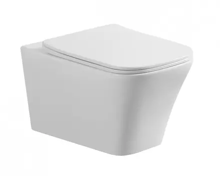 Унитаз подвесной Art&Max Platino AM9321CHR/SC безободковый, с сиденьем микролифт