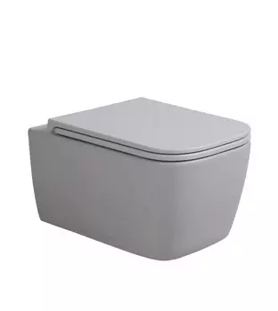 Унитаз подвесной Avimano Vision безободковый с сиденьем микролифт серый матовый