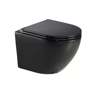 Унитаз подвесной Azario Grado AZ-0046-MB безободковый, с сиденьем микролифт, черный матовый