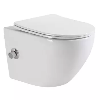 Унитаз подвесной BelBagno Uno BB3105CHR-BS/SC с функцией биде и смесителем