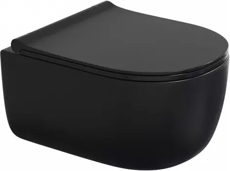 Унитаз подвесной Berges Wasserhaus Ego Black Rimless 082125 с микролифтом