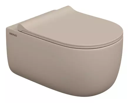 Унитаз подвесной Berges Wasserhaus Ego XL 082728 с микролифтом, жасмин матовый