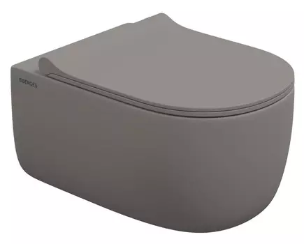 Унитаз подвесной Berges Wasserhaus Ego XL 083216 с микролифтом, серый матовый