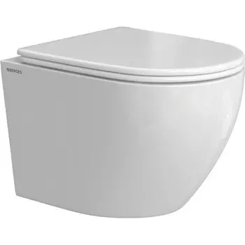 Унитаз подвесной Berges Wasserhaus Okus 082127 Rimless 081127 с тонкой крышкой микролифт