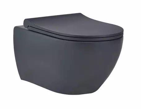 Унитаз подвесной beWash Bogen 88303680 с микролифтом и функцией биде, антрацит