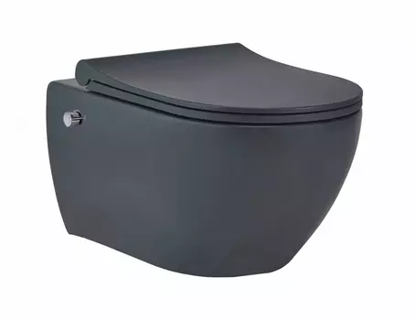 Унитаз подвесной beWash Bogen 88343670 с микролифтом и встроенным смесителем, черный