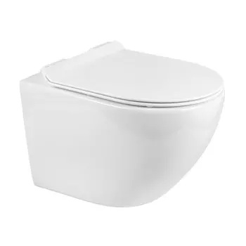 Унитаз подвесной Bond Oval F01-10 безободковый, с сиденьем микролифт, белый