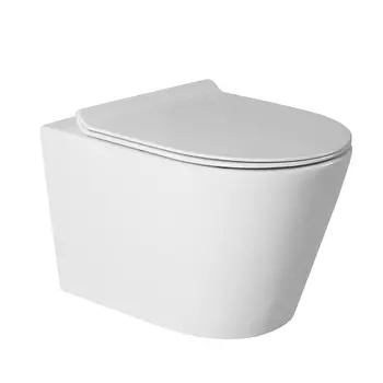 Унитаз подвесной Bond Oval F03-10 безободковый, с сиденьем микролифт, белый