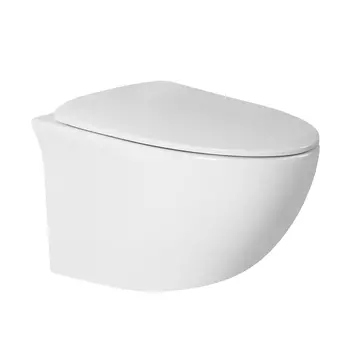 Унитаз подвесной Bond Oval F05-10 безободковый, с сиденьем микролифт, белый