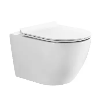 Унитаз подвесной Bond Oval F12-10 безободковый, с сиденьем микролифт, белый