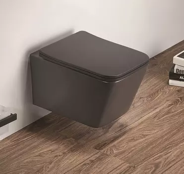 Унитаз подвесной CeramaLux 5170MDH темно-серый матовый