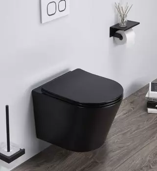 Унитаз подвесной CeramaLux B2330-1MB черный матовый