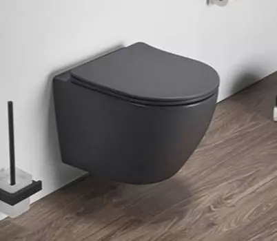 Унитаз подвесной CeramaLux NС 2197MDH безободковый, серый матовый