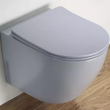 Унитаз подвесной CeramaLux NС 2197MHL безободковый, голубой матовый