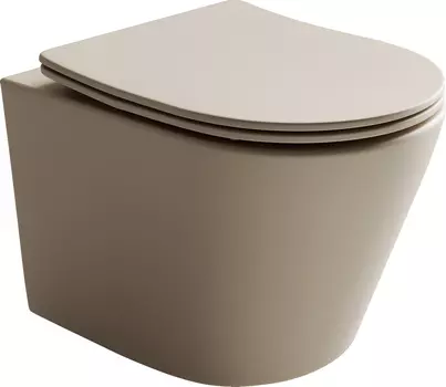 Унитаз подвесной Ceramicanova Balearica Rimless CN6000MC безободковый, с микролифтом, капучино