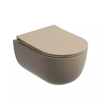 Унитаз подвесной Ceramicanova Modena CN6063MC безободковый, с микролифтом, капучино матовый