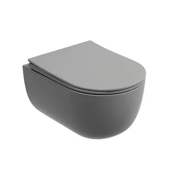 Унитаз подвесной Ceramicanova Modena CN6063MH безободковый, с микролифтом, антрацит матовый