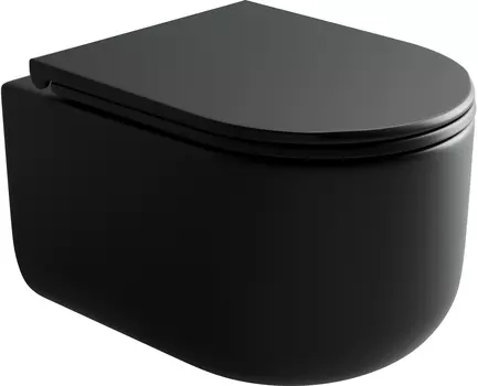 Унитаз подвесной Ceramicanova Ulma CN4006MB безободковый, черный матовый
