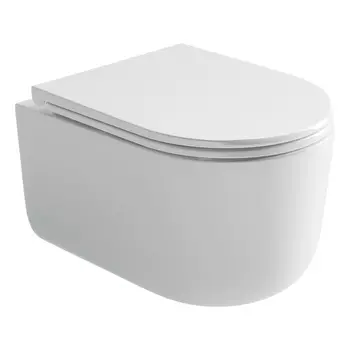 Унитаз подвесной Ceramicanova Ulma CN4006T безободковый, с сиденьем микролифт, белый